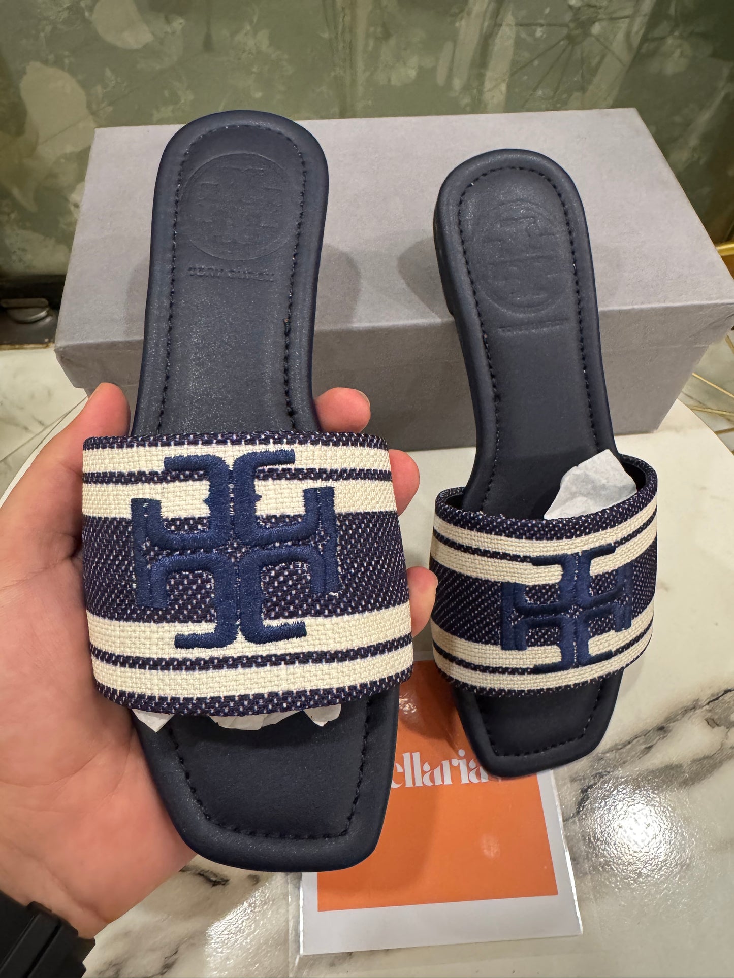 TR EMBROIDERY LINT FLATS - BLUE