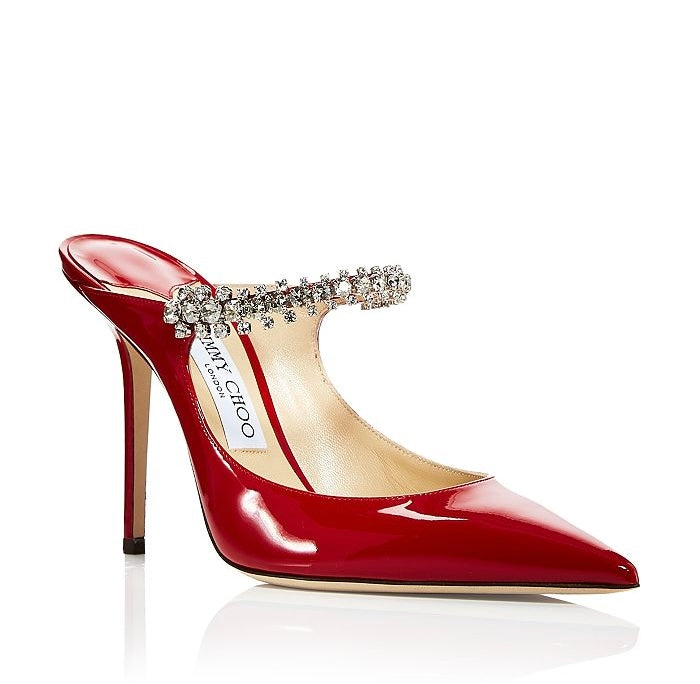 JC OPEN TOE LEATHER HEELS - RED