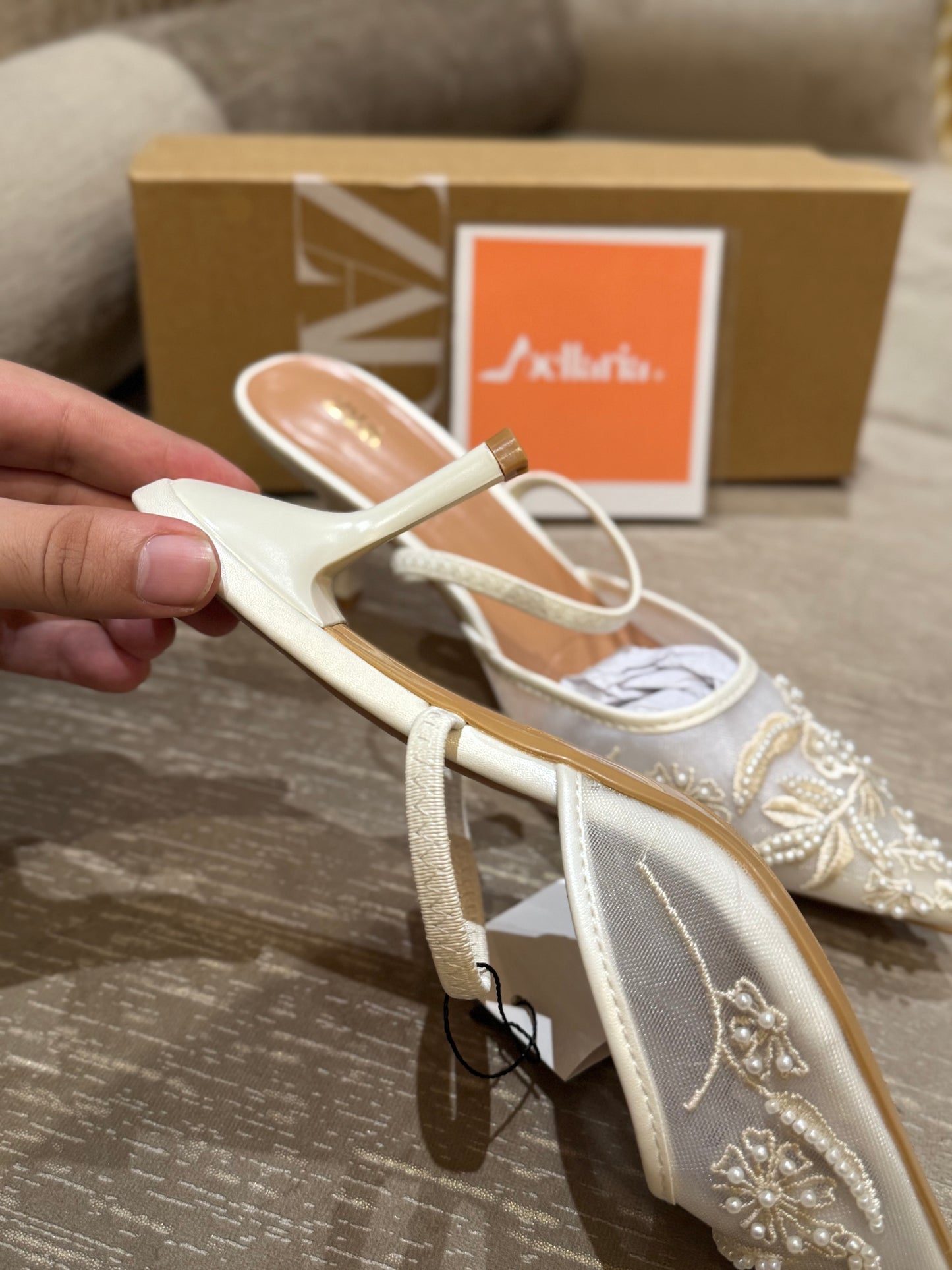 ORIG ZR EMBROIDERY SLING BACK - White