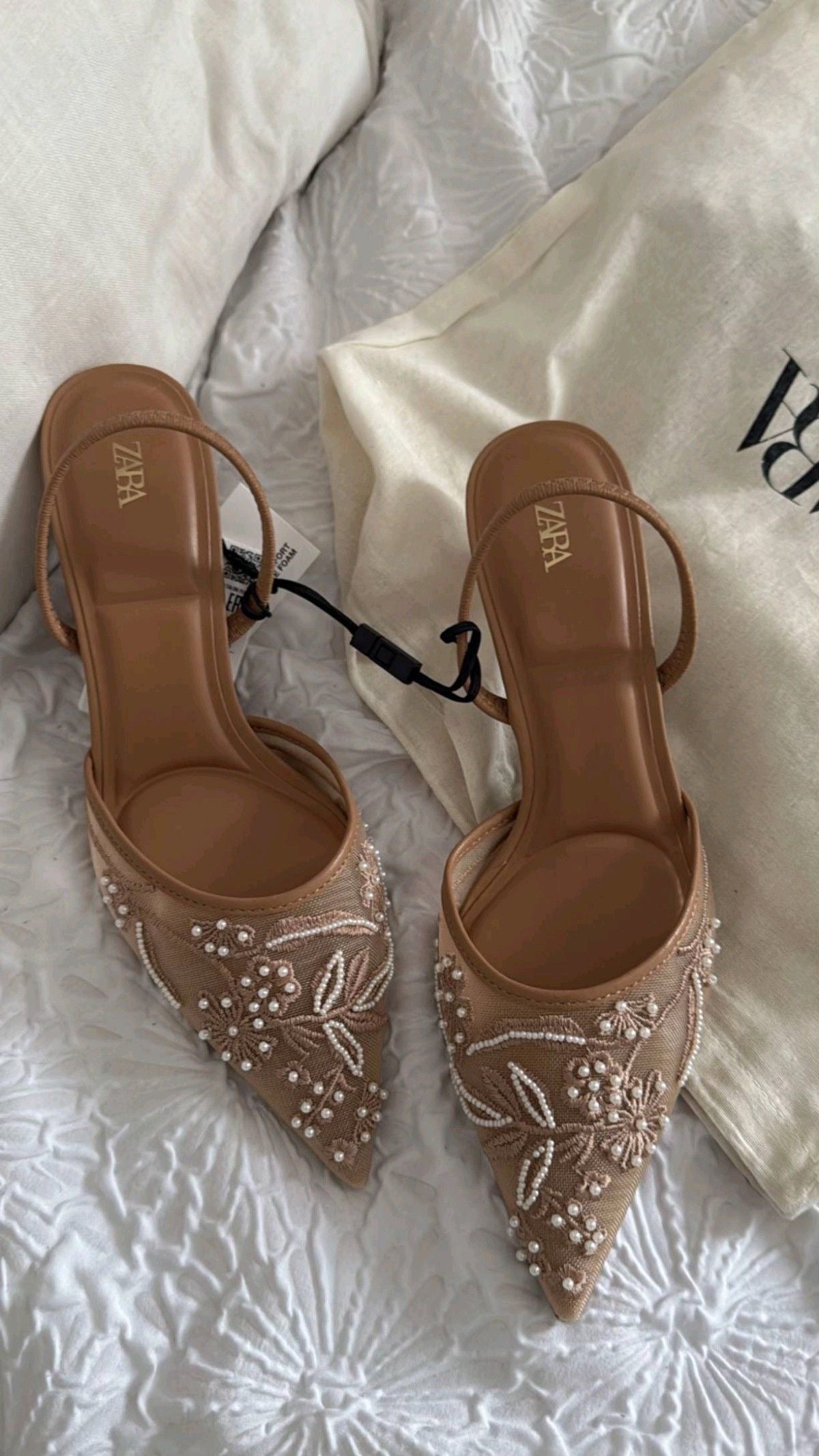 ORIG ZR EMBROIDERY SLING BACK - Beige
