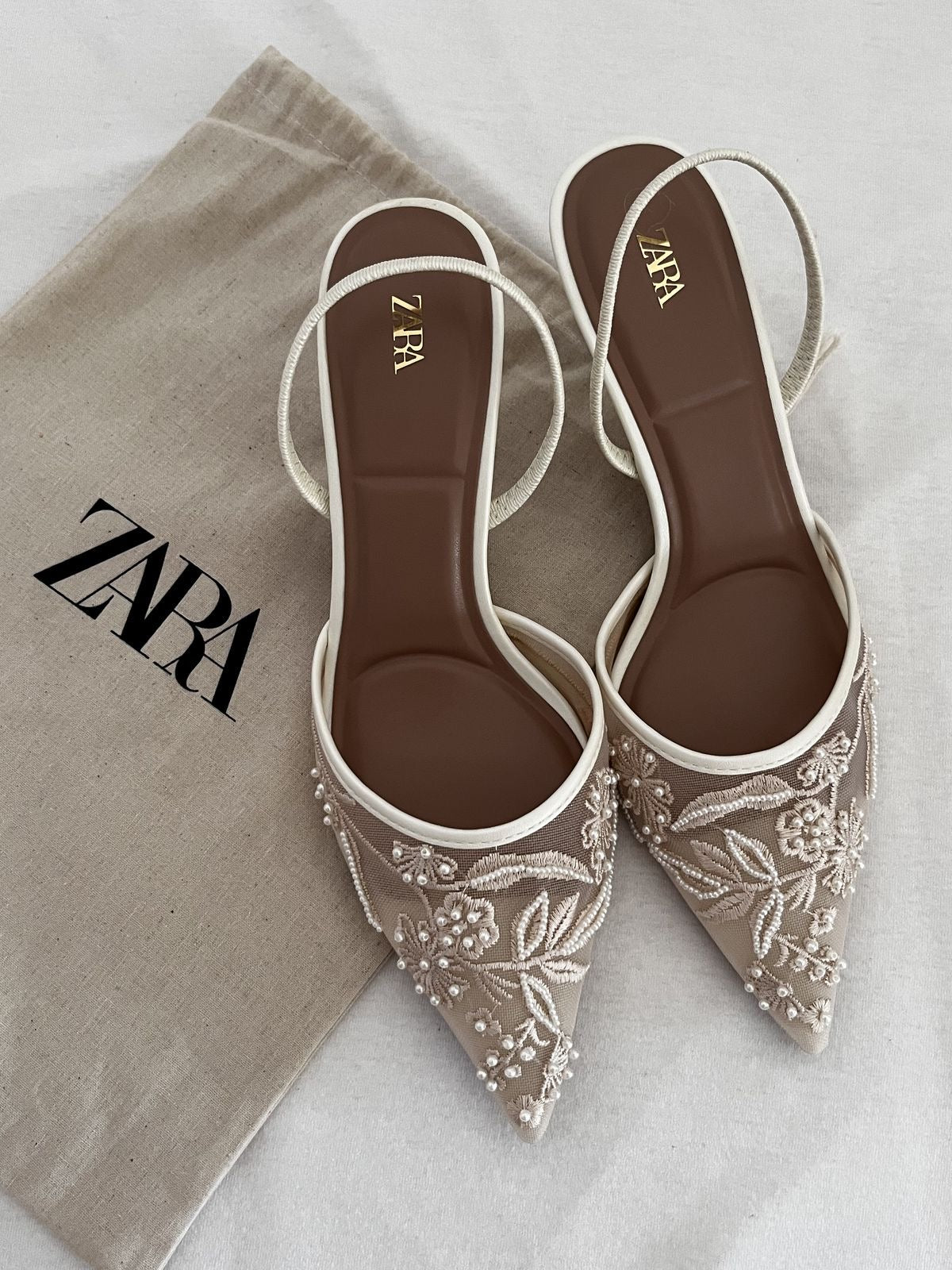 ORIG ZR EMBROIDERY SLING BACK - White