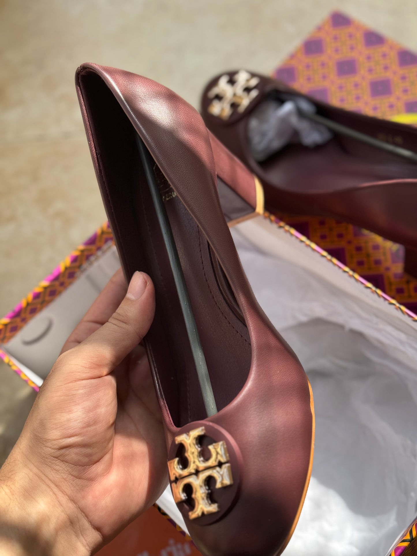 TORY COURT SHOES - Maroon PREMIUM