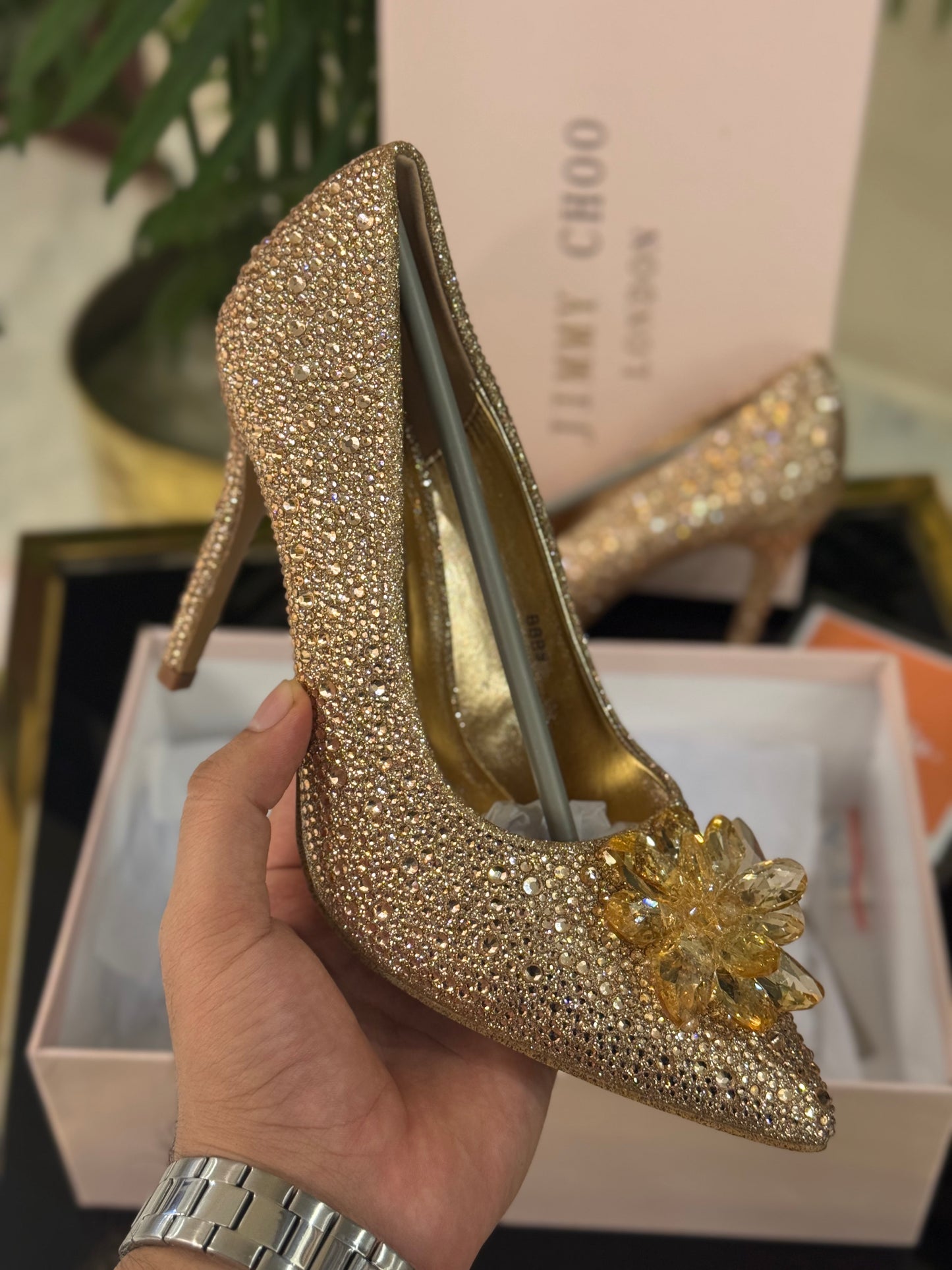 JIMMY CHO GODIVA HEEL - CHAMPAGNE