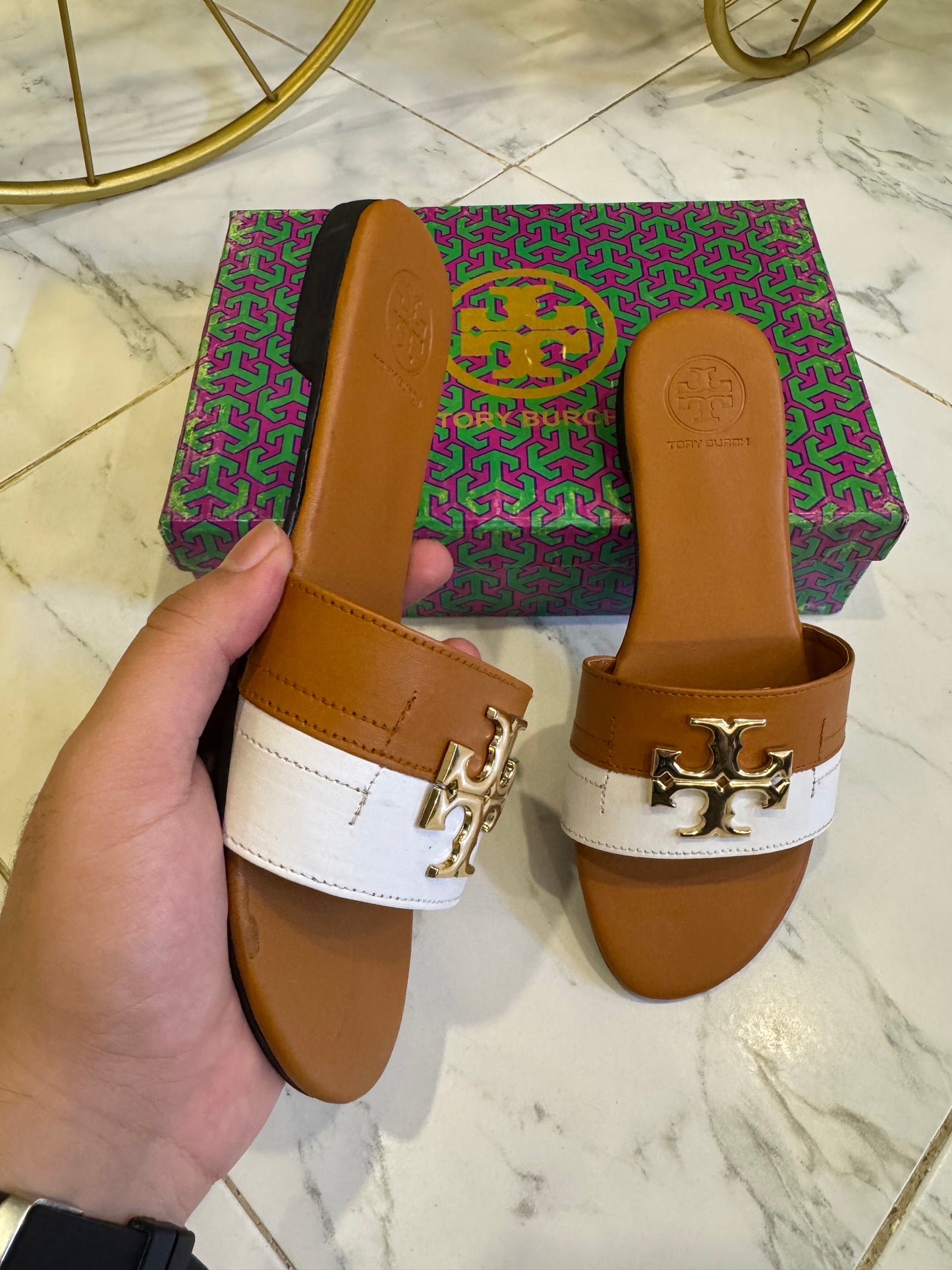BELLARIA TB FLATS - Brown highlights