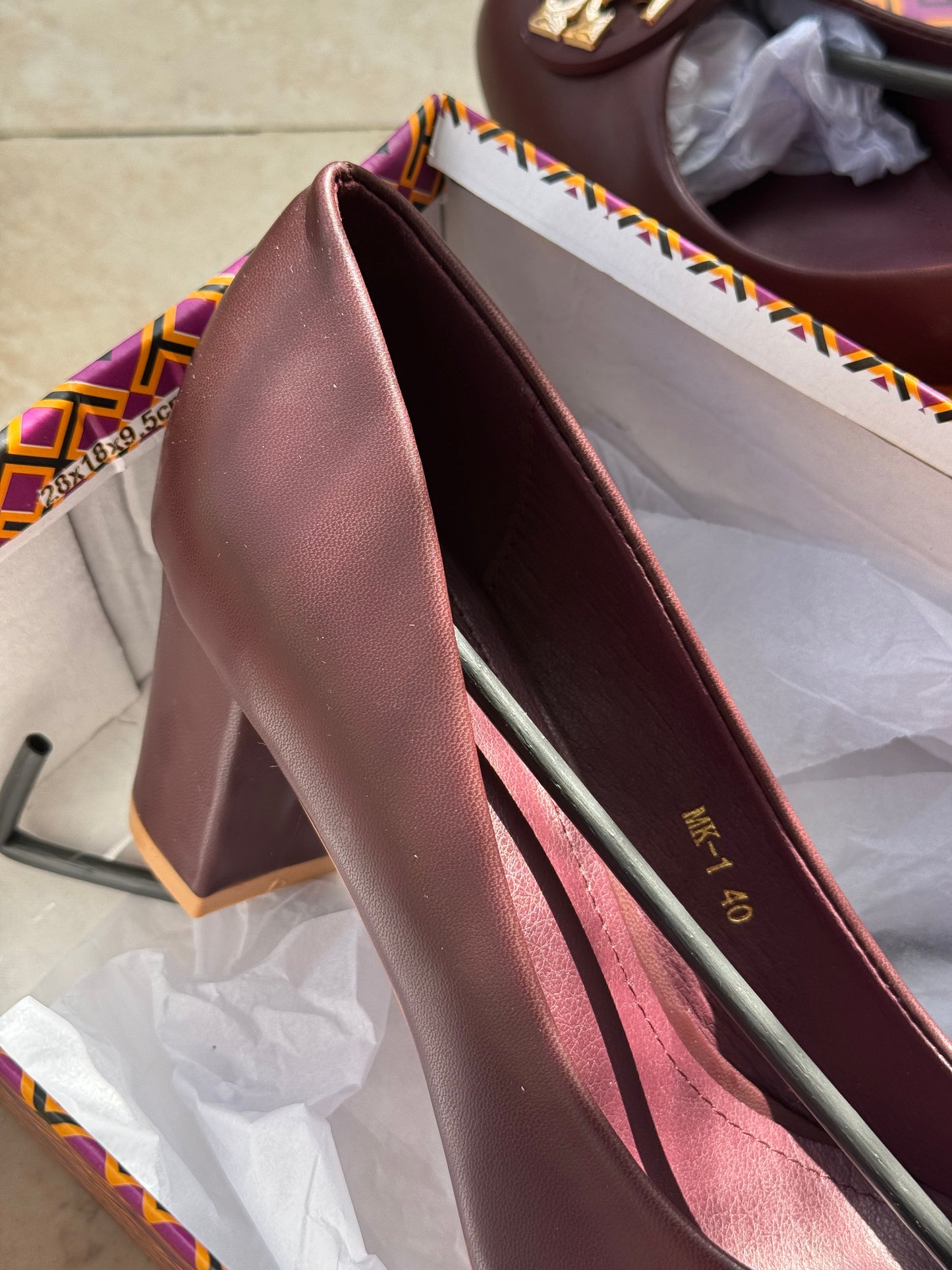 TORY COURT SHOES - Maroon PREMIUM