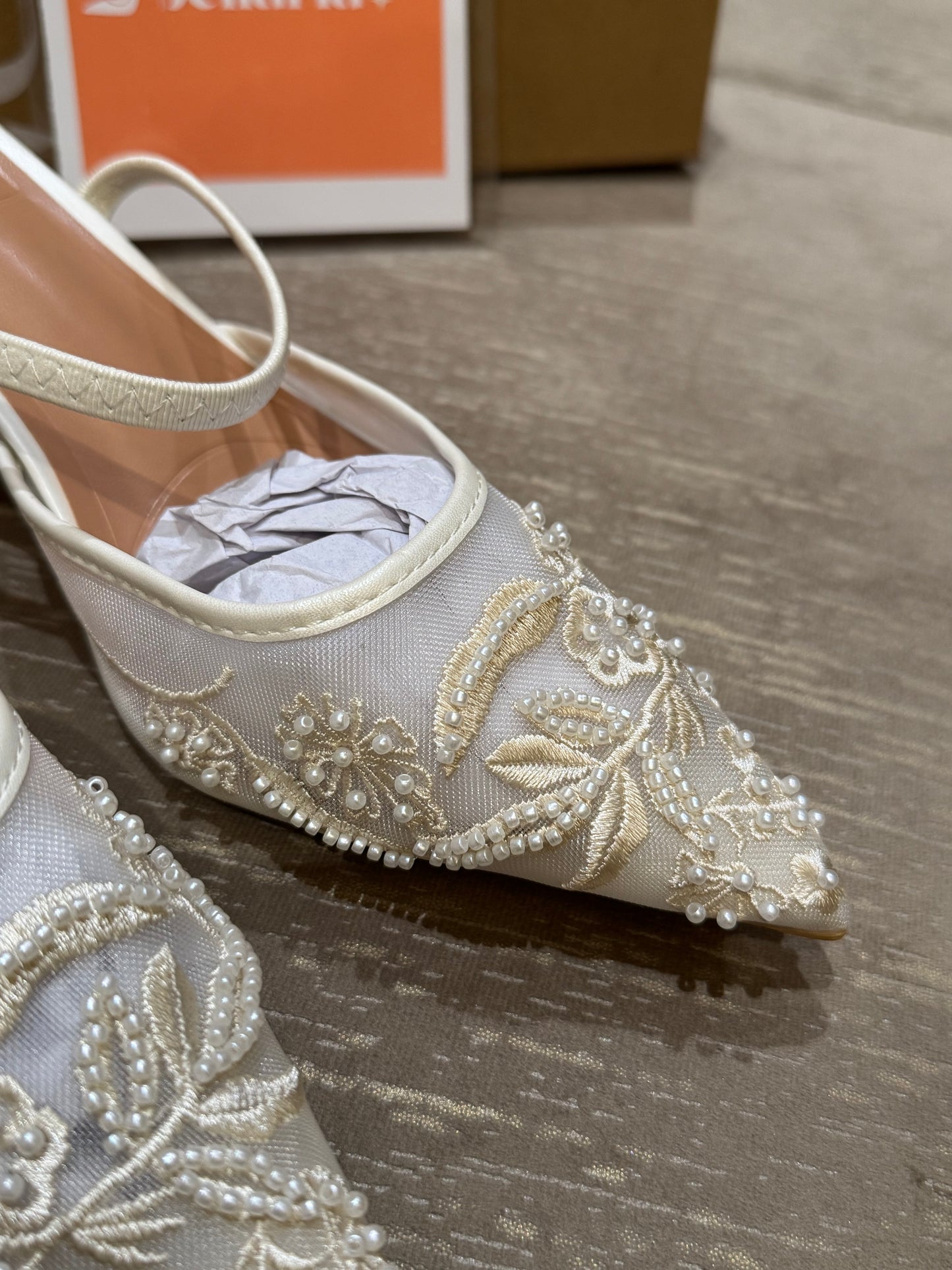 ORIG ZR EMBROIDERY SLING BACK - White
