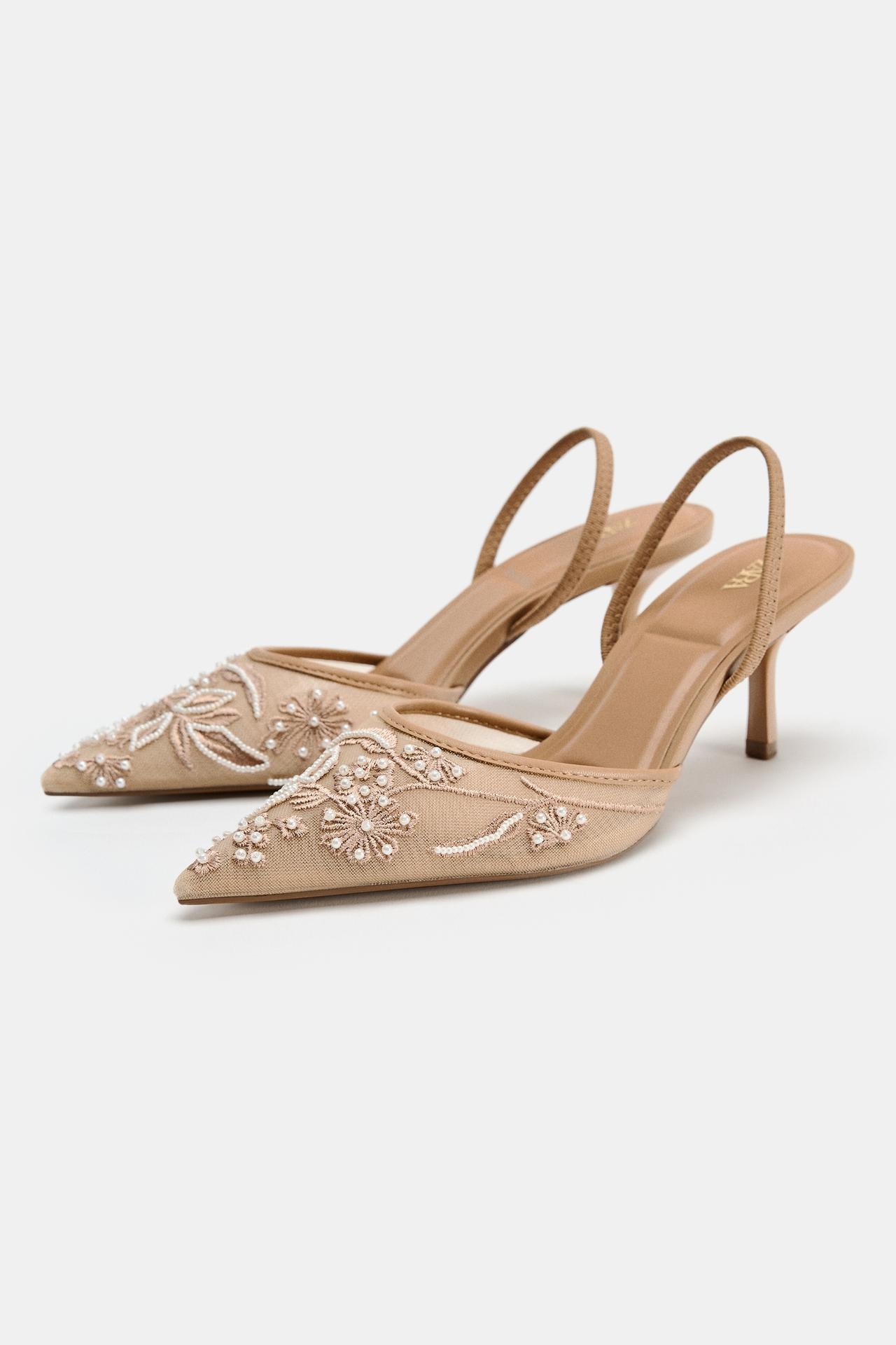 ORIG ZR EMBROIDERY SLING BACK - Beige