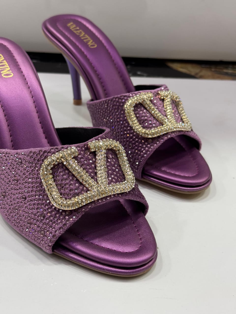 BELLARIA RHINESTONE OPEN HIGH-HEEL - PURPLE