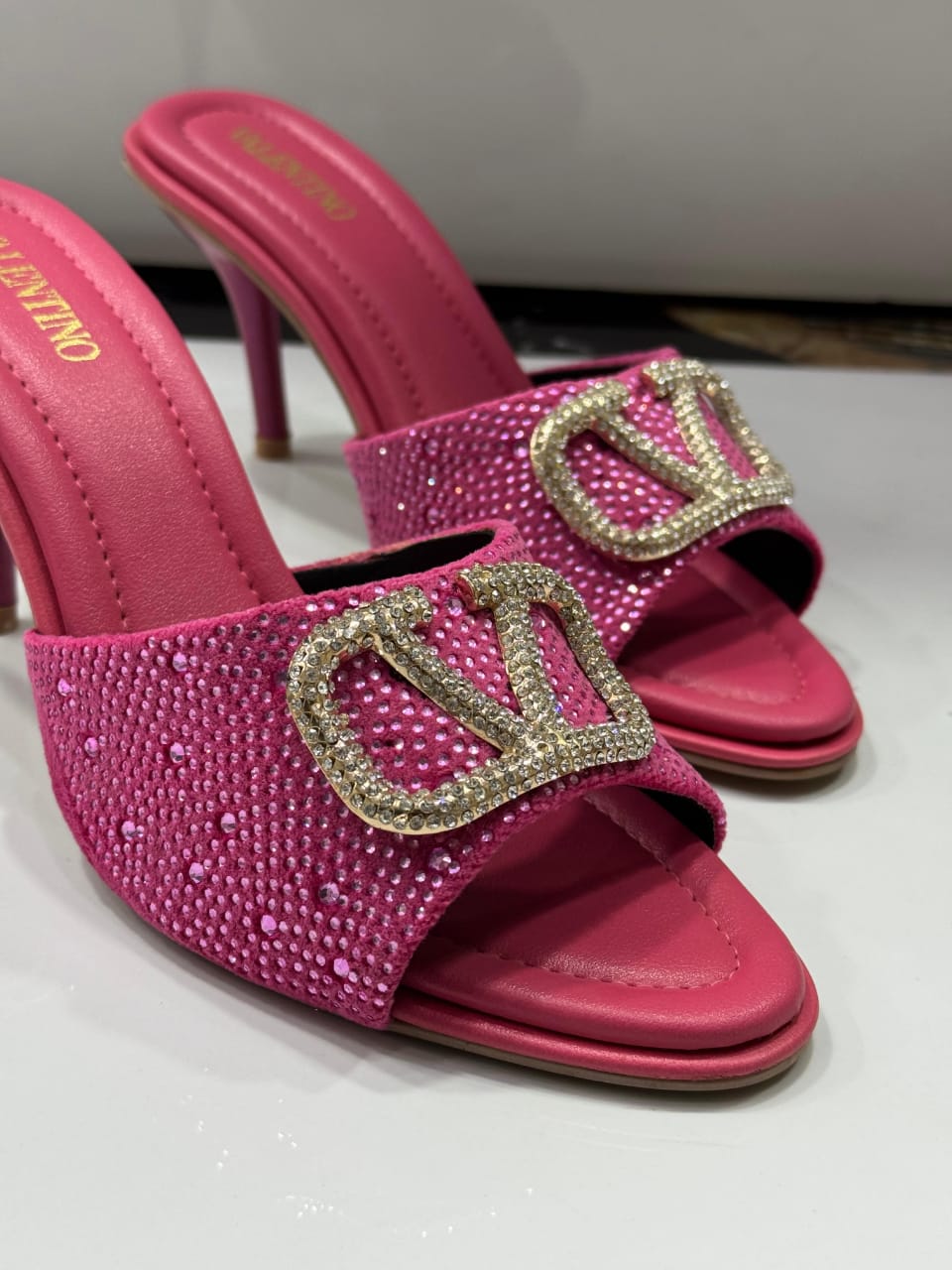BELLARIA RHINESTONE OPEN HIGH-HEEL - PINK