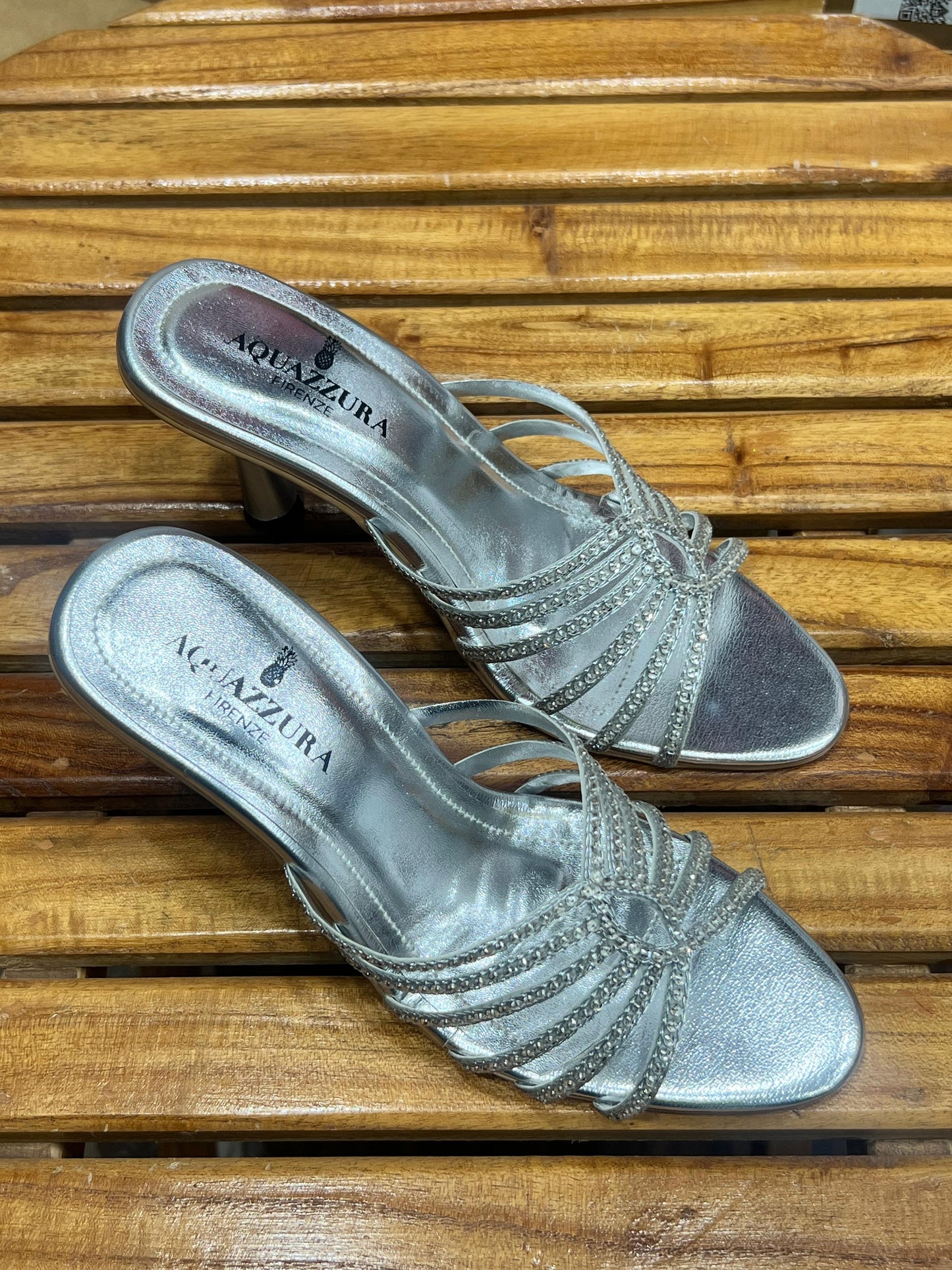 BELLARIA AQUA EMBR HEEL - SILVER