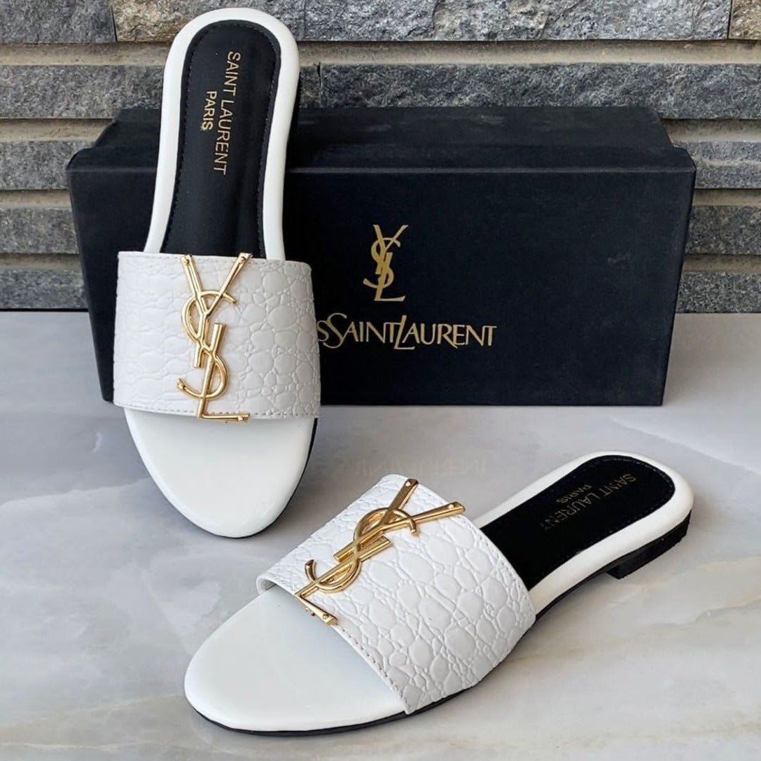 YSL SLIDES ( WHITE )