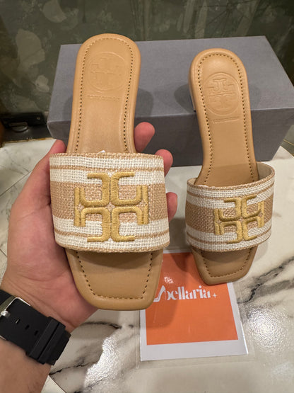 TR EMBROIDERY LINT FLATS - BROWN