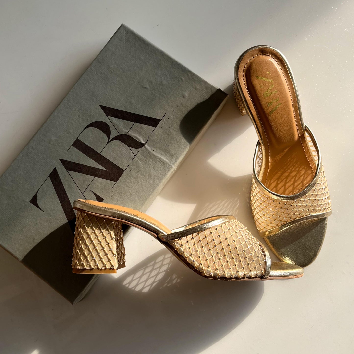 GLAM BLOCK HEEL - GOLDEN
