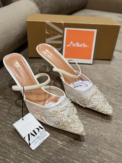 ORIG ZR EMBROIDERY SLING BACK - White