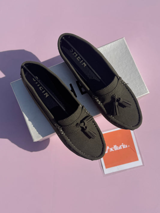 Bellaria Suede Luna loafers - Olive green