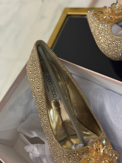 JIMMY CHO GODIVA HEEL - GOLD