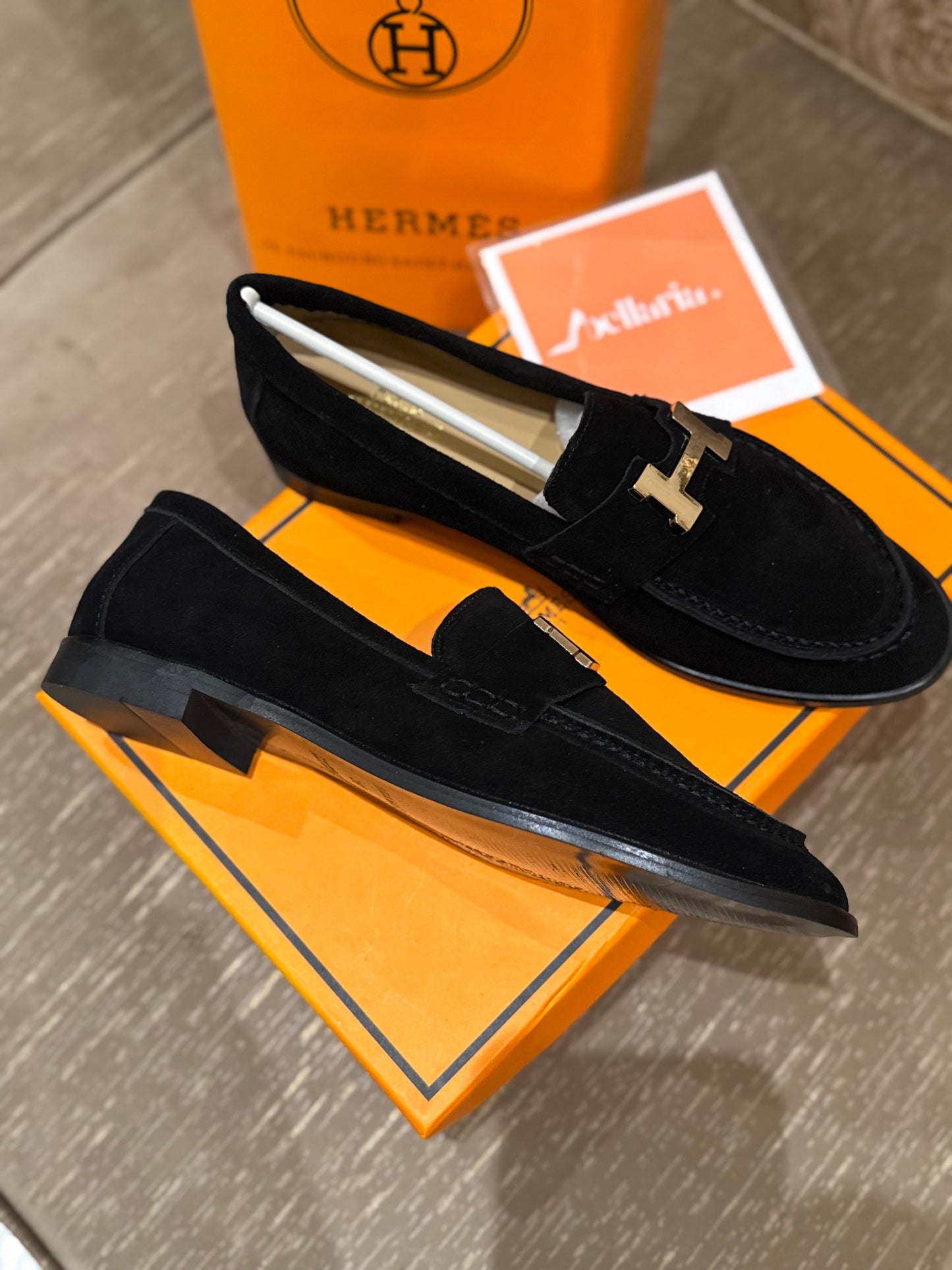 HMES PARIS SUEDE WOMEN SHOES - BLACK