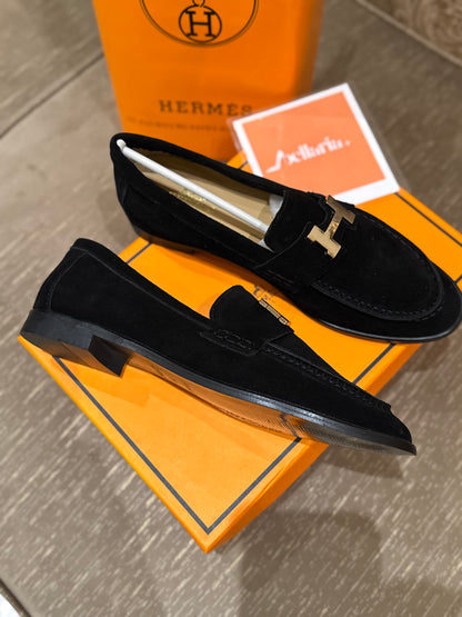 HMES PARIS SUEDE WOMEN SHOES - BLACK