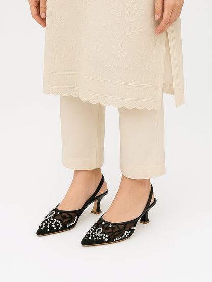 Bellaria ZR Flinta Heel (Embroidery)-Black