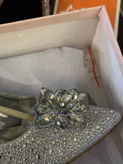 JIMMY CHO GODIVA HEEL - SILVER