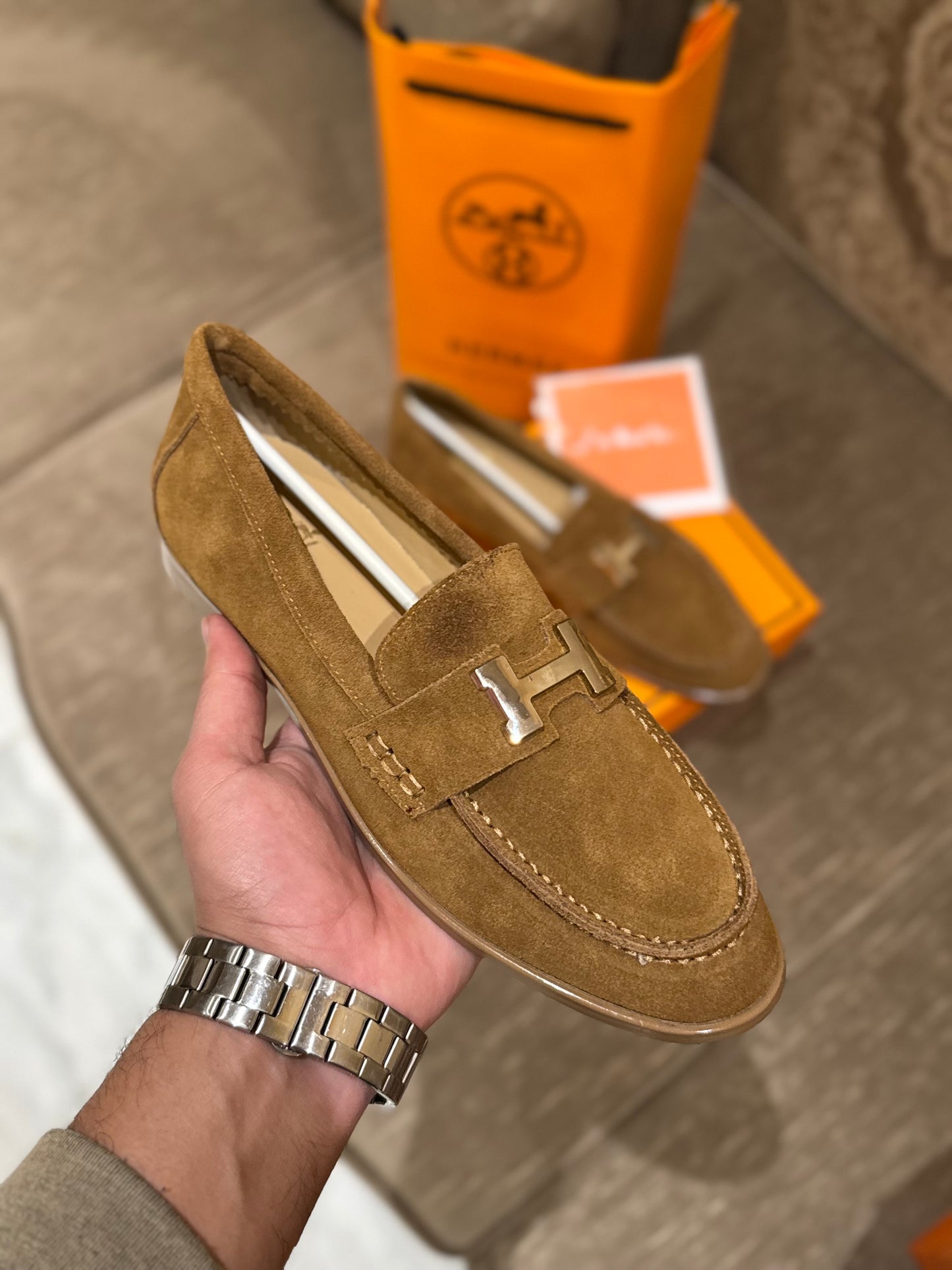HMES PARIS SUEDE WOMEN SHOES - BROWN
