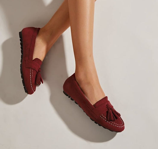Bellaria Suede Luna loafers - Burgundy