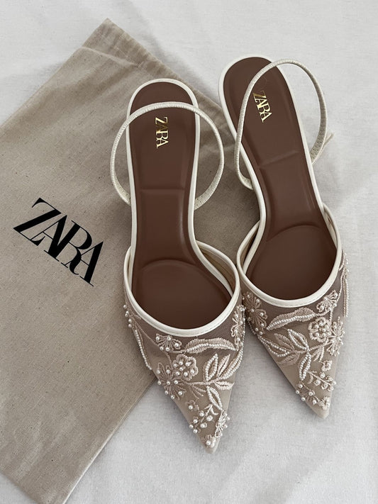 ORIG ZR EMBROIDERY SLING BACK - White