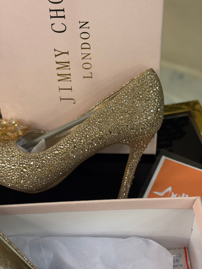 JIMMY CHO GODIVA HEEL - GOLD