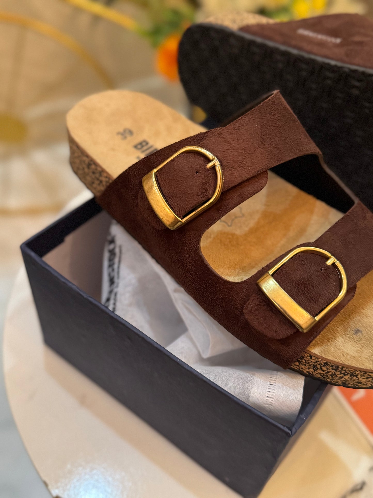 WOMEN BERKIN SANDALS - Brown