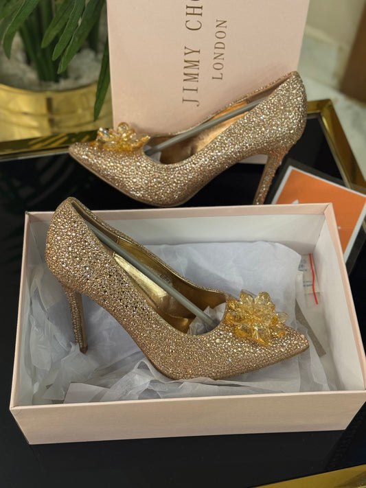 JIMMY CHO GODIVA HEEL - CHAMPAGNE