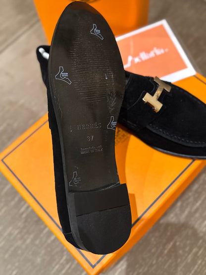 HMES PARIS SUEDE WOMEN SHOES - BLACK
