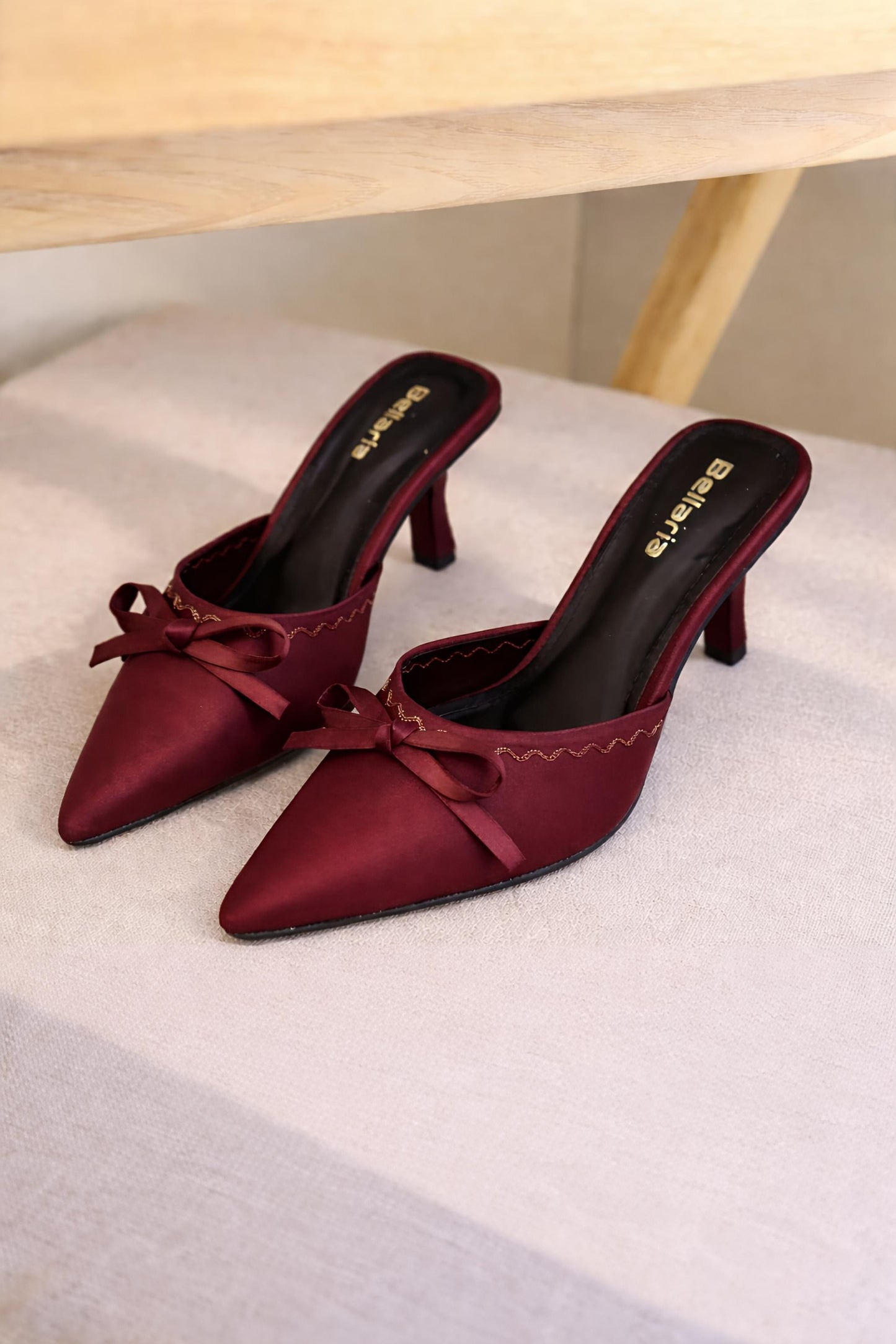 SERENA KITTEN HEEL - Maroon