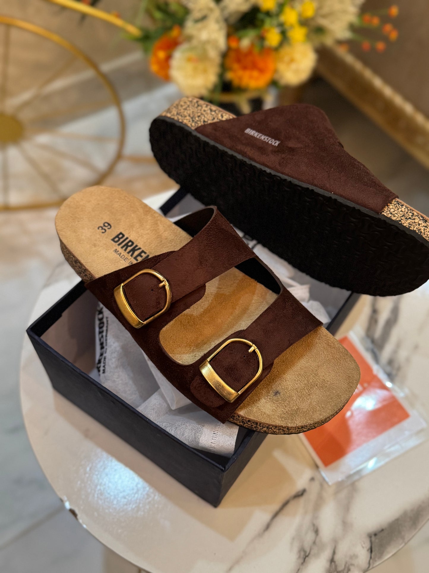 WOMEN BERKIN SANDALS - Brown