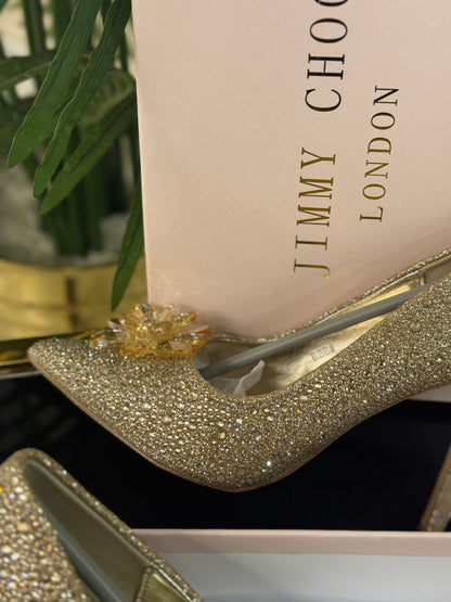 JIMMY CHO GODIVA HEEL - GOLD