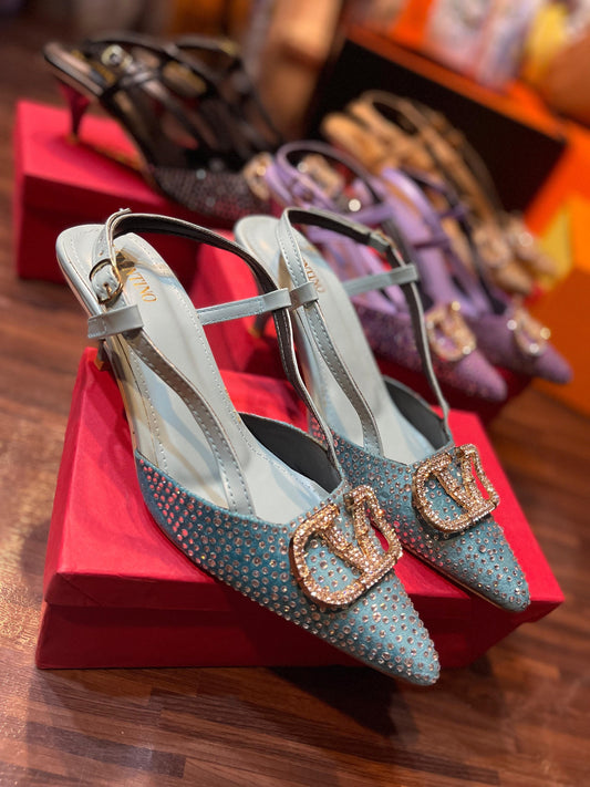 BELLARIA VL SHIMMER HEEL  - SKYBLUE