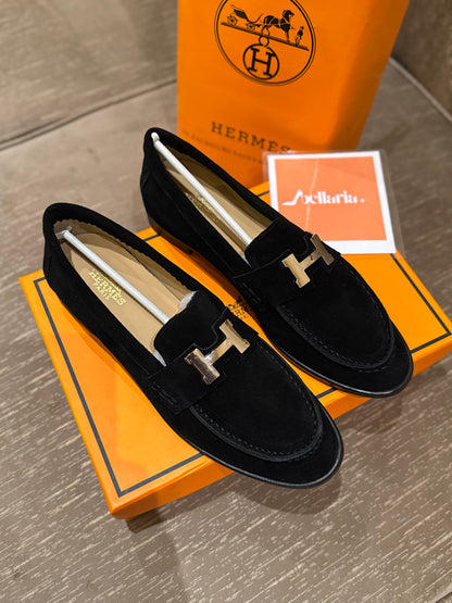 HMES PARIS SUEDE WOMEN SHOES - BLACK