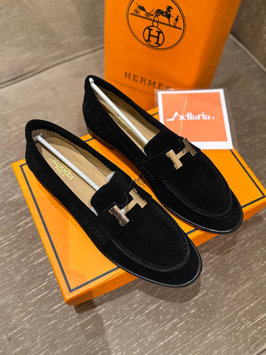 HMES PARIS SUEDE WOMEN SHOES - BLACK
