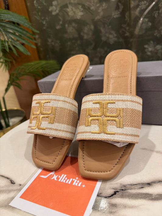 TR EMBROIDERY LINT FLATS - BROWN