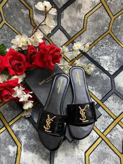 YSL SLIDES ( BLACK )