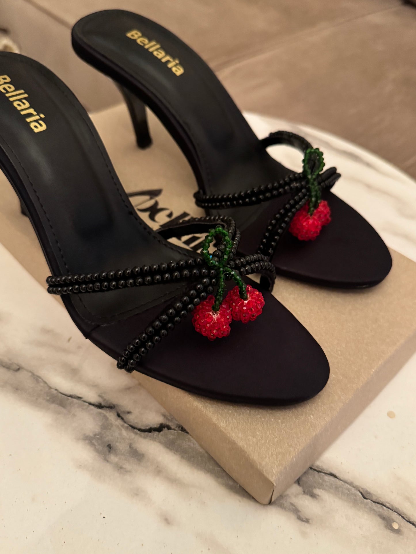 CHERRY KITTEN HEELS