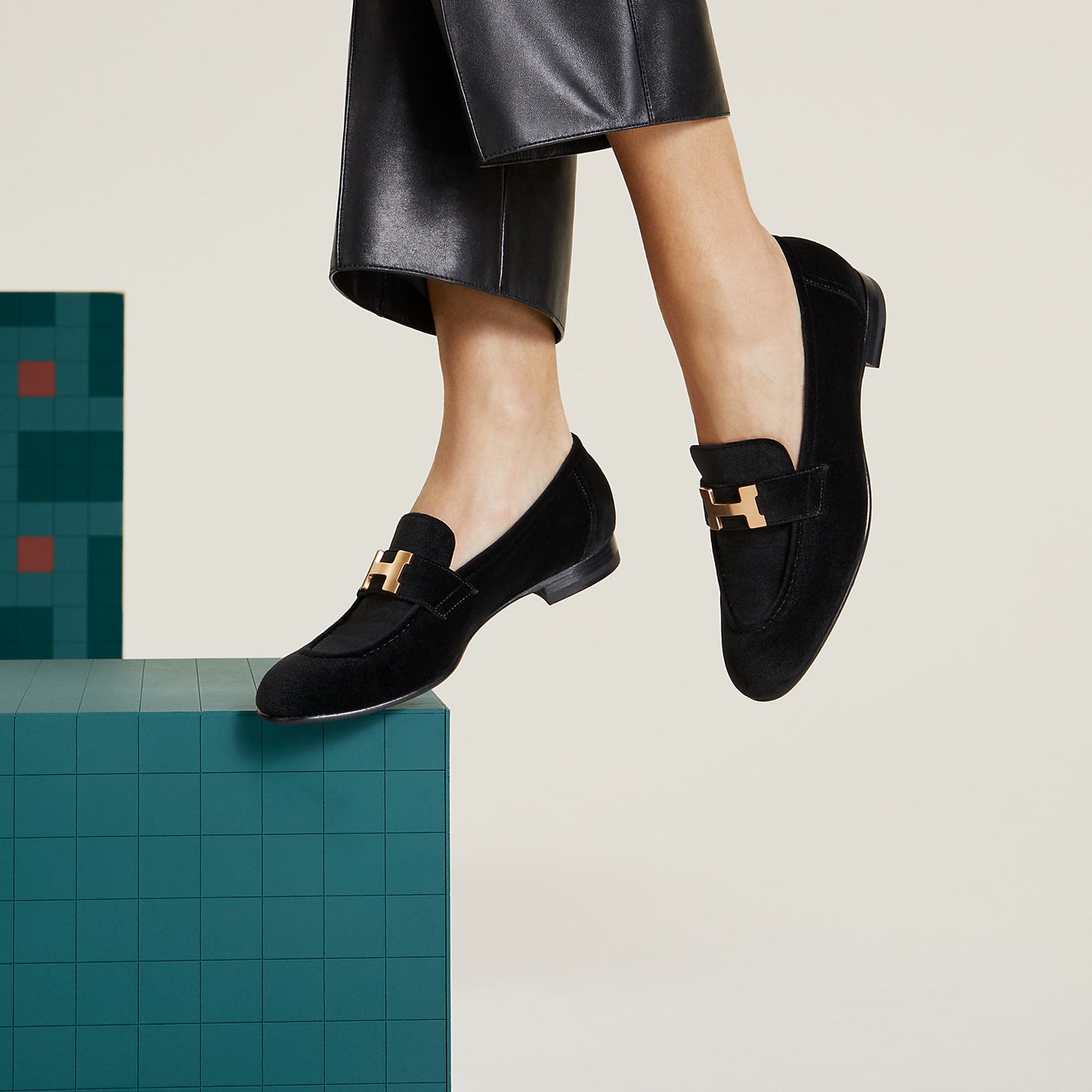 HMES PARIS SUEDE WOMEN SHOES - BLACK