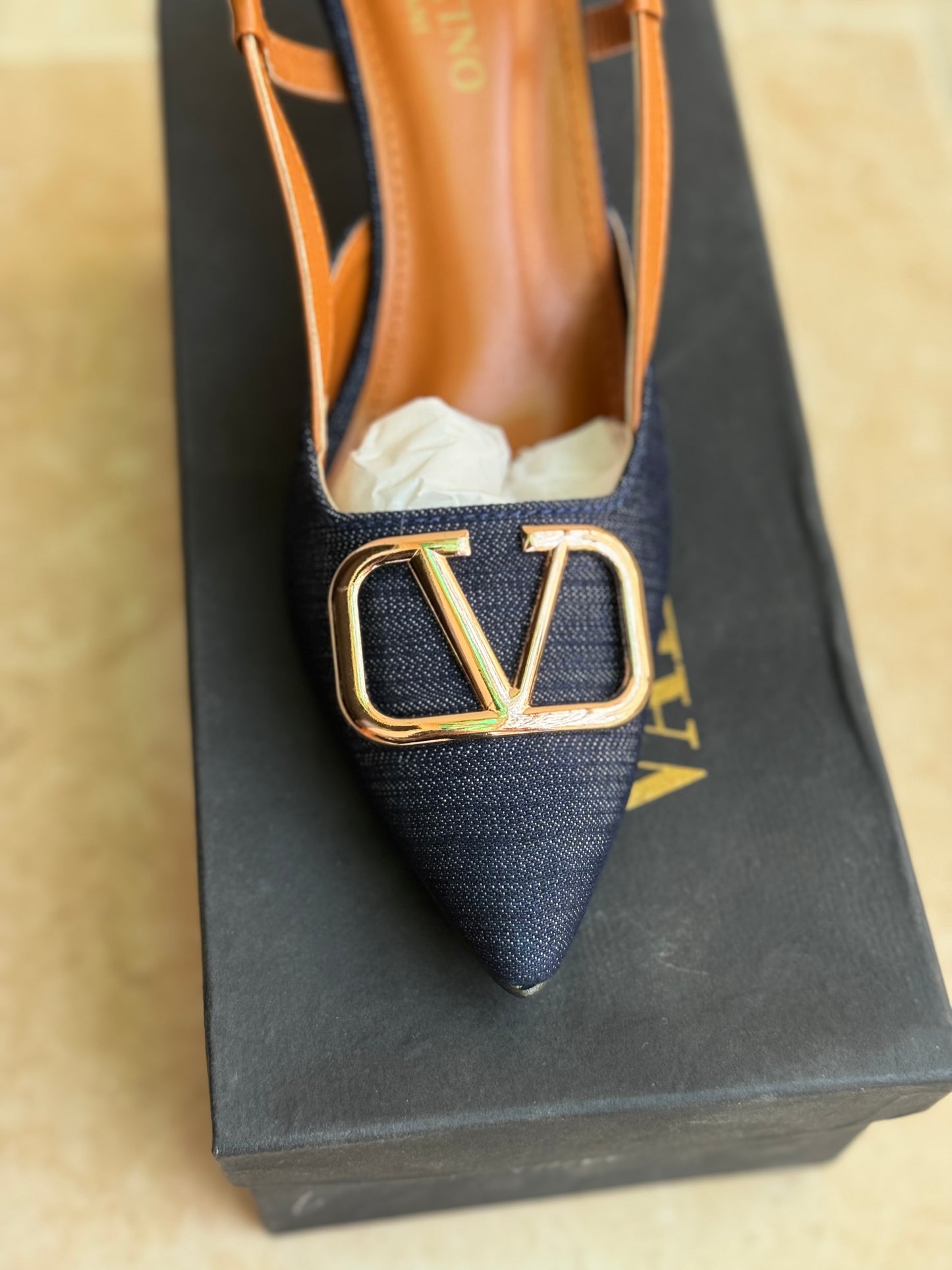 VLT LUNA BLUE DENIM HEEL