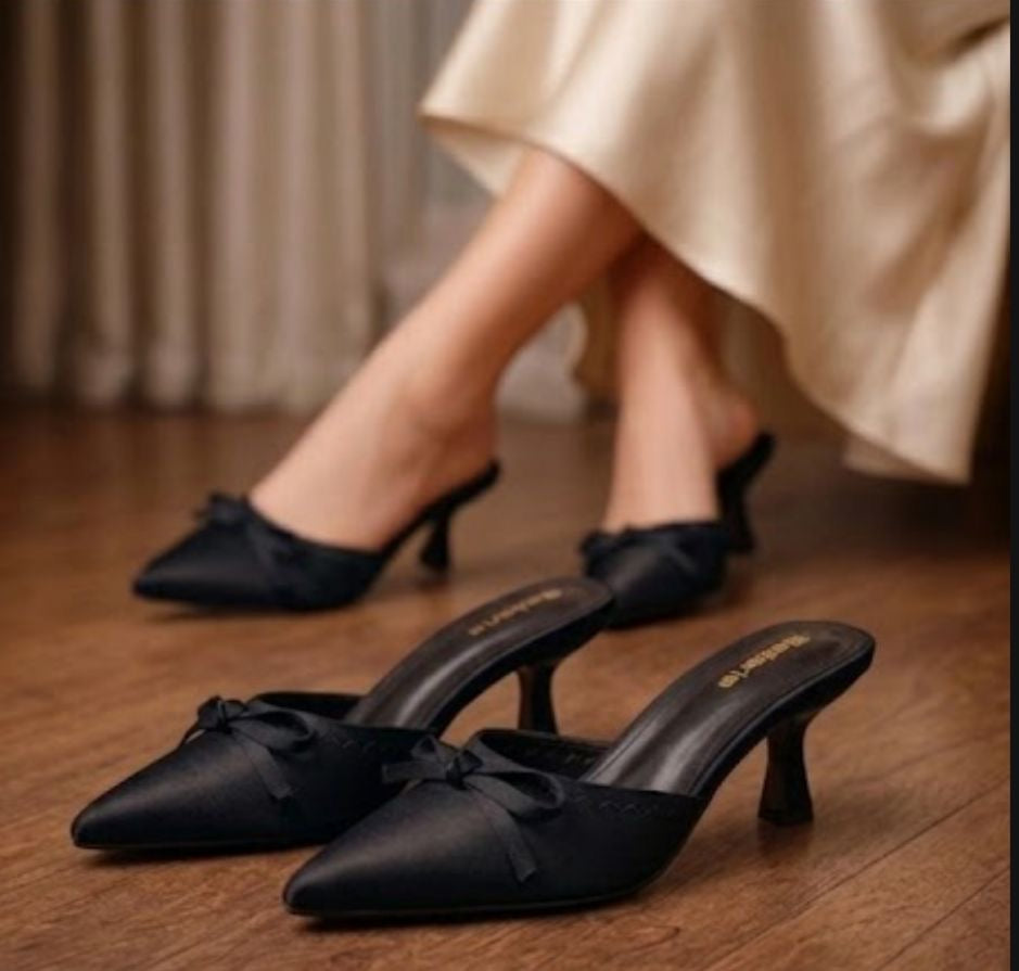 SERENA KITTEN HEEL - Black