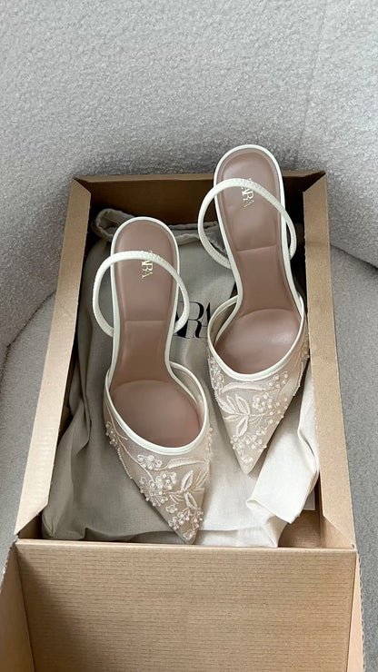 ORIG ZR EMBROIDERY SLING BACK - White