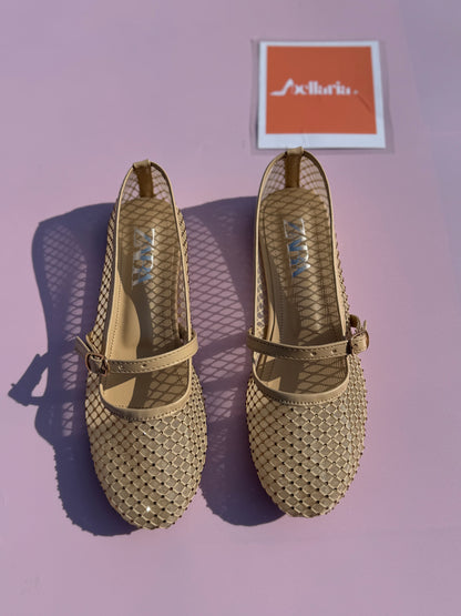 MARY JANE  STUDS - Beige