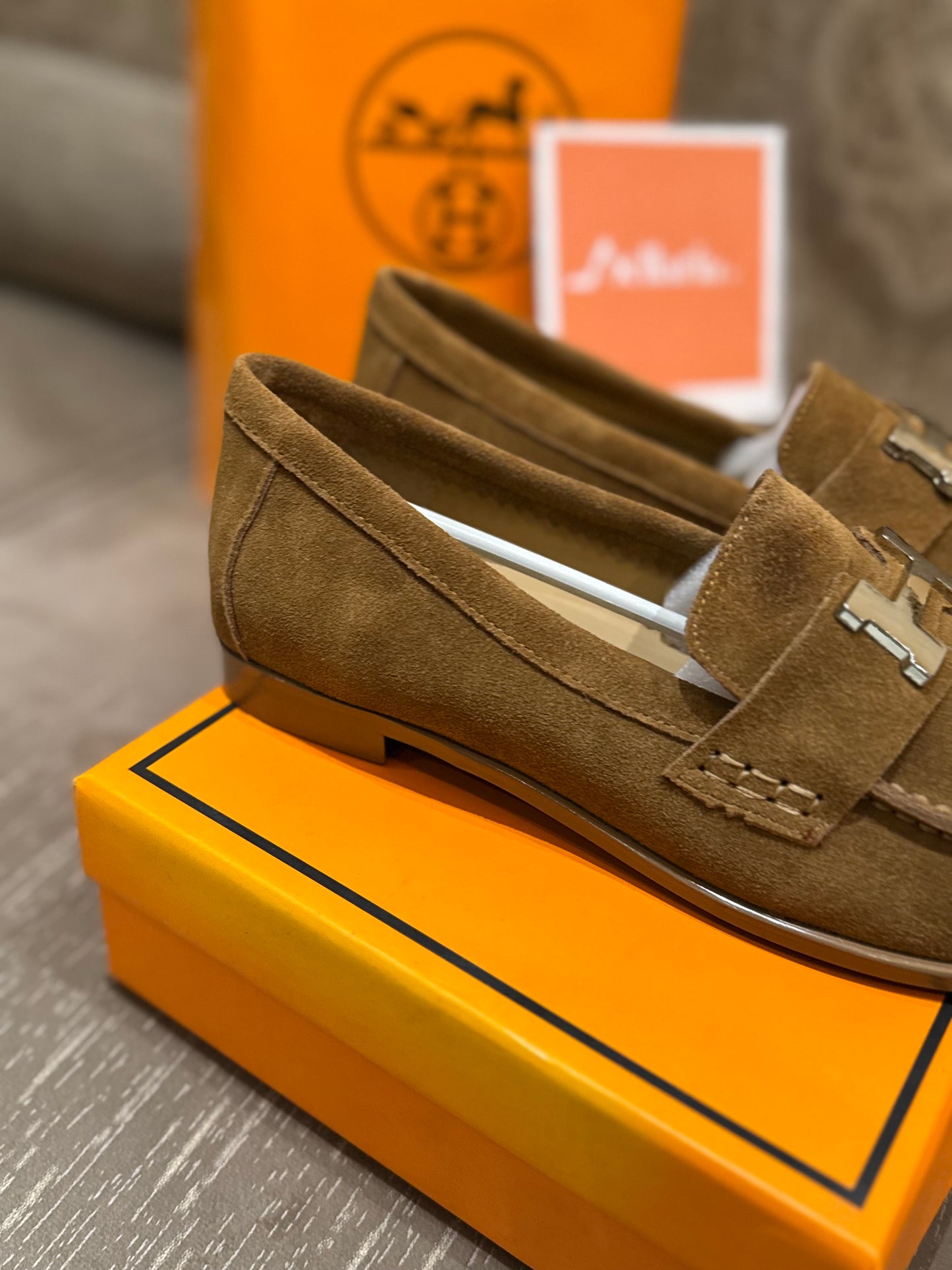 HMES PARIS SUEDE WOMEN SHOES - BROWN
