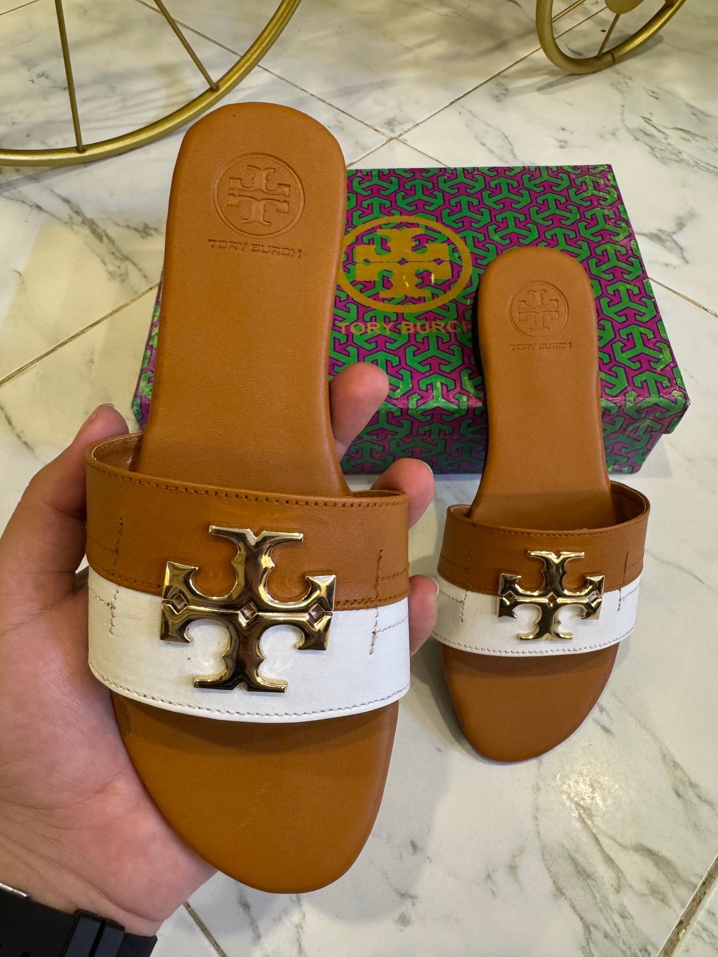 BELLARIA TB FLATS - Brown highlights
