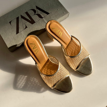 GLAM BLOCK HEEL - GOLDEN