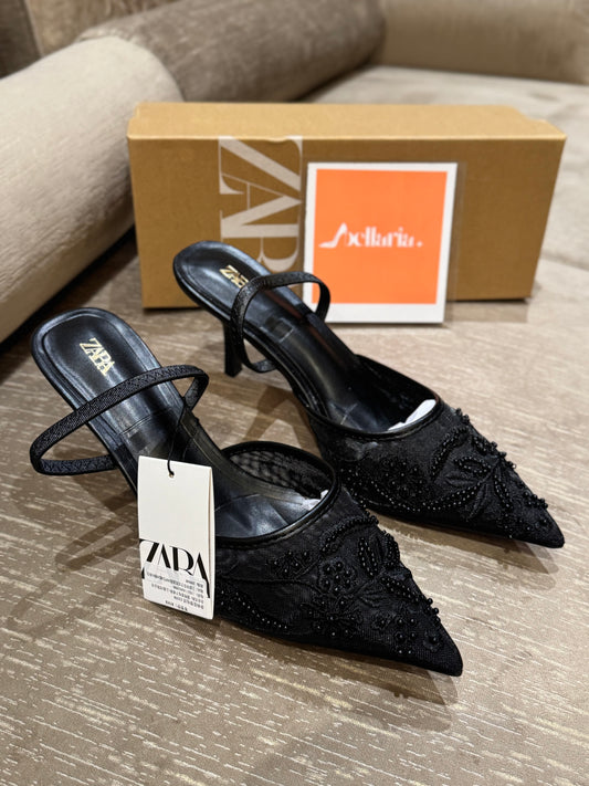 ORIG ZR EMBROIDERY SLING BACK - Black