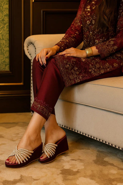 CROSS WEDGE - Maroon